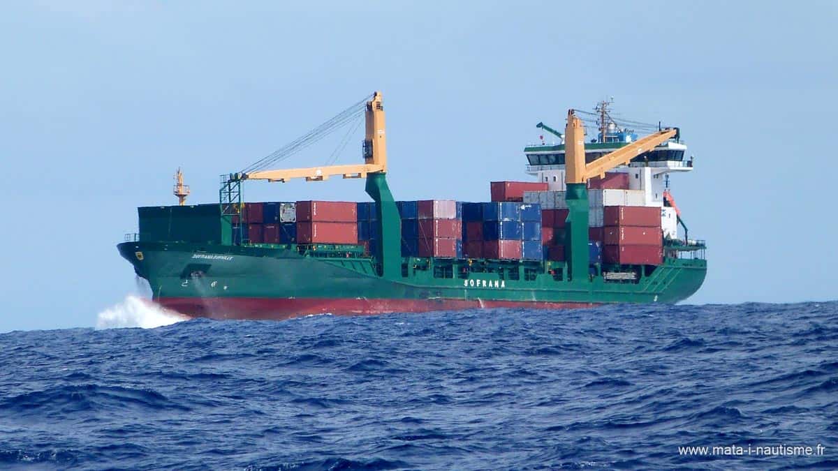 Porte container au large