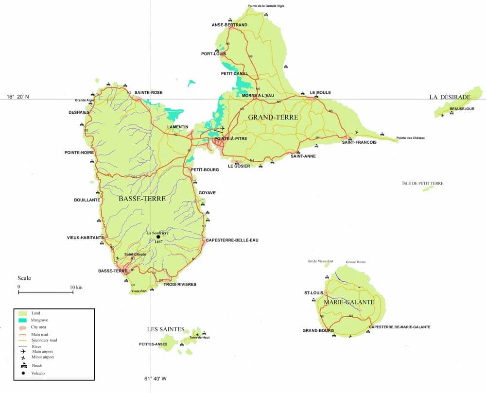 Carte de Guadeloupe